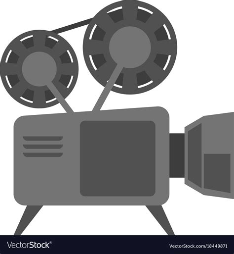 Vintage movie camera with reel cartoon Royalty Free Vector