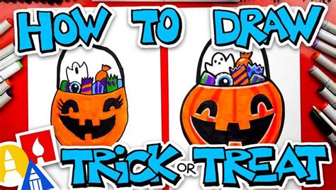 How To Draw A Halloween Trick or Treat Pumpkin | Art For Kids Hub