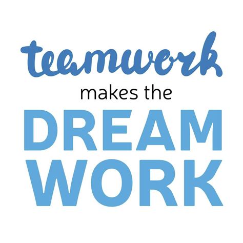 Teamwork makes the dream work. Hand drawn phrases and quotes about work ...