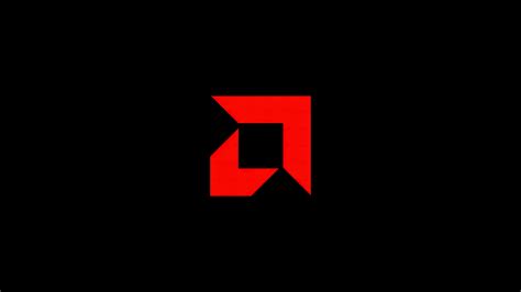 AMD Wallpaper 4K, Minimal logo, Black background