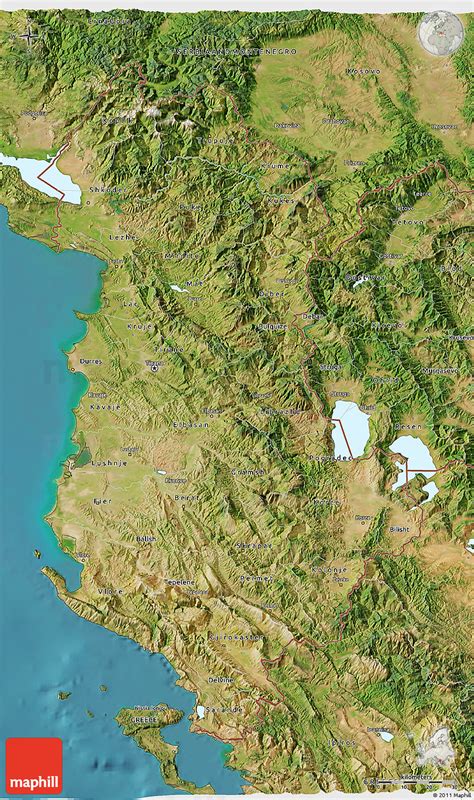 Satellite 3D Map of Albania