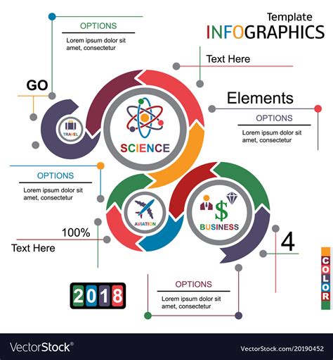 Infographic template science technology Royalty Free Vector