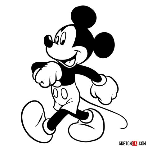 Mickey Mouse Drawings - Sketchok easy drawing guides