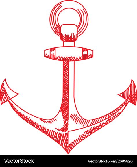 Anchor icon nautical isolated white red Royalty Free Vector