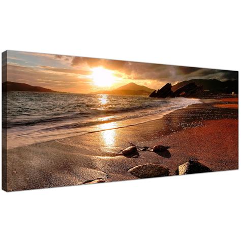 Wide Canvas Prints of a Beach Sunset for your Living Room