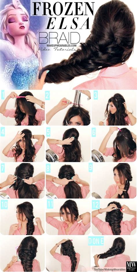 Elsa's braid tutorial | Elsa hair, Long hair styles, Hair styles