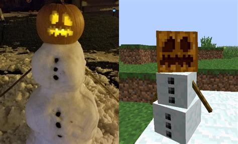 Minecraft Redditor creates a beautiful snow golem for Halloween