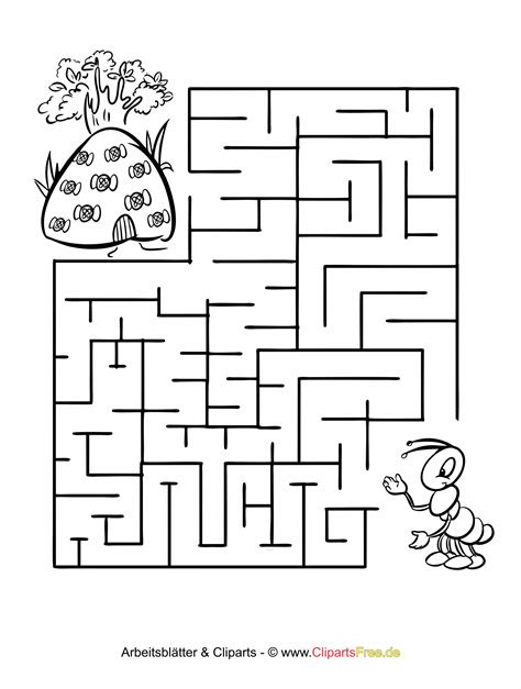 Kostenlos Labyrinth Rätsel für Kinder