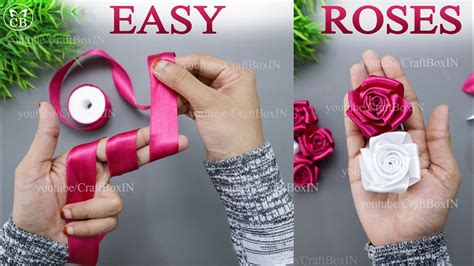 DIY Satin Ribbon Rose flowers | How to make ribbon rose | Ribbon decoration ideas | Ribbon hacks ...