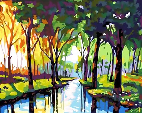 Landscape Diy Painting By Numbers Oil Painting On Canvas Handmade Paint ...