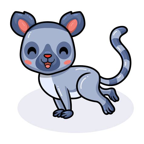 Cute happy little lemur cartoon 10382110 Vector Art at Vecteezy