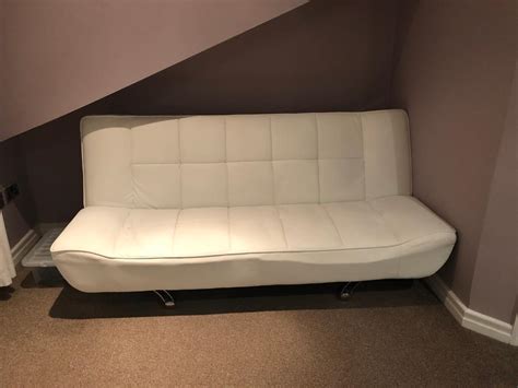 White faux leather pull out sofa bed | in Gateshead, Tyne and Wear | Gumtree