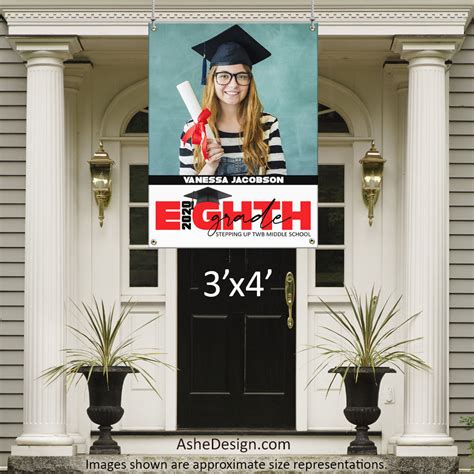 3x4 Banner Photoshop Templates | Eighth Grade Banner – AsheDesign