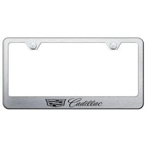 New Cadillac Brushed Chrome Stainless Steel License Plate Frame | eBay