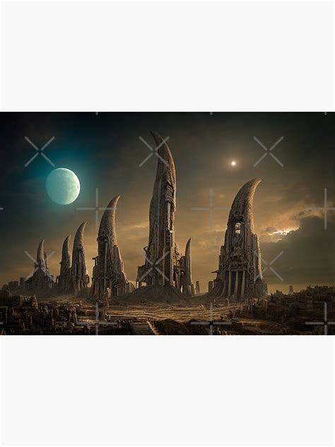 "sci fi concept art - alien city concept art" Poster for Sale by CreativeHabbit | Redbubble