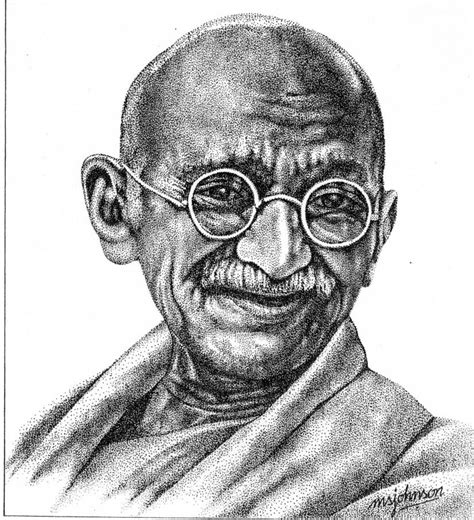 Drawing: Gandhi Pencil Drawing