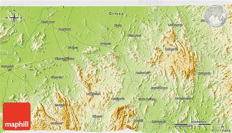 Physical 3D Map of Bhawānipatna