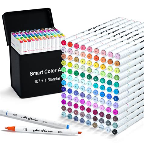 Buy 108 Pack Art Markers, 107 Coloring Markers and 1 Blender, Alcohol ...