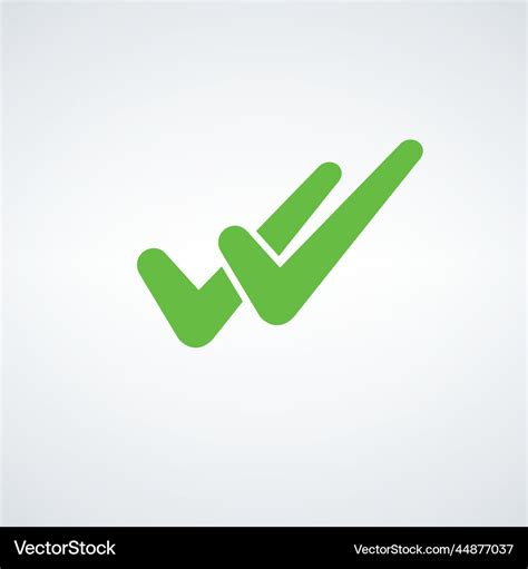 Double tick sign element green checkmark icon ok Vector Image