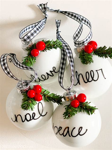 Easy DIY Personalized Christmas Ornaments - Thrifty Style Team - 2 Bees ...