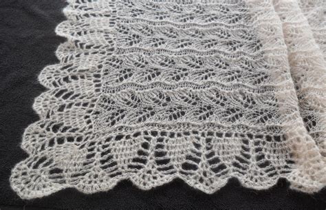 Knitted lace shawl with crocheted border. | Crochet, Lace knitting ...