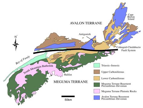 Tectonic map of Nova Scotia | Map, Antique maps, Geology