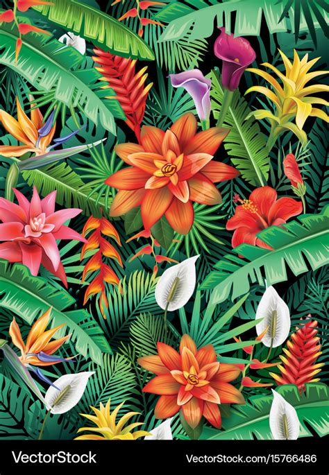 Background from tropical flowers Royalty Free Vector Image