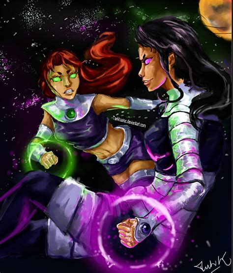 Starfire vs Blackfire | Teen titans characters, Teen titans starfire ...