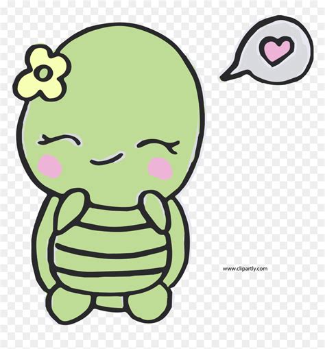 Sweet And Cute Turtle Easy Png Clipart - Cute Easy Turtle Drawing, Transparent Png - vhv