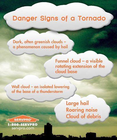 Danger Signs of a Tornado. #SERVPRO #SafetyTip | Signs of a tornado ...