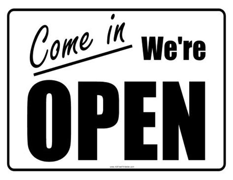 Free Printable Open Sign | Open signs, Open close sign, We are open sign