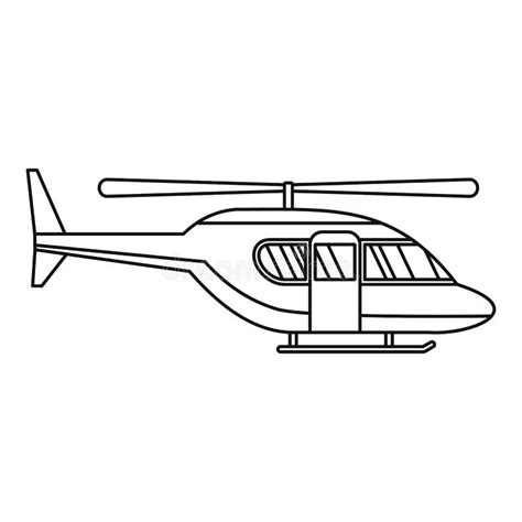 City Helicopter Icon, Outline Style Stock Vector - Illustration of ...