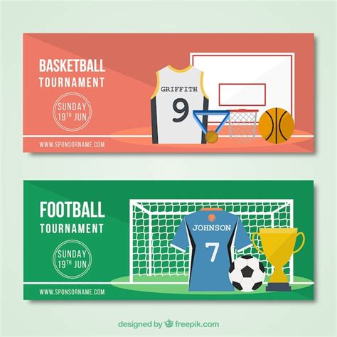 Free Vector | Basketball banners pack in flat design