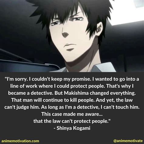 Psycho Pass quotes Psycho Pass Quotes, Kogami Shinya, Passing Quotes, Sad Anime Quotes, Real ...