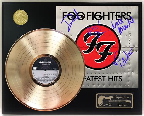 Foo Fighters The Greatest Hits Gold LP Record Signature Display - Gold Record Outlet Album and ...