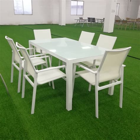 Supply Outdoor Aluminum Dining Table With Glass Wholesale Factory - Foshan Darwin Furniture Co ...