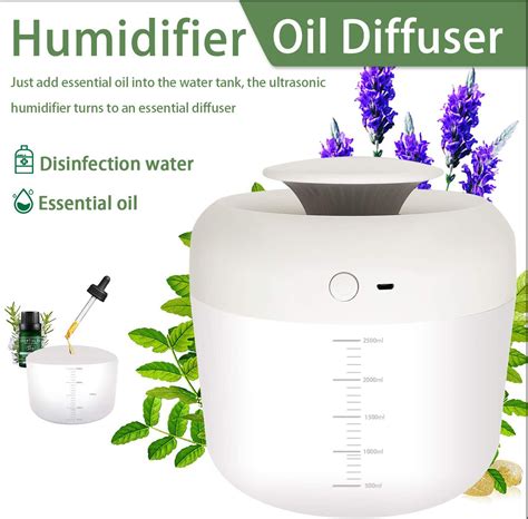 Cool Mist Humidifier With Essential Oils,2.5L Top Fill Humidifiers For Bedroom,Baby, USB Charge