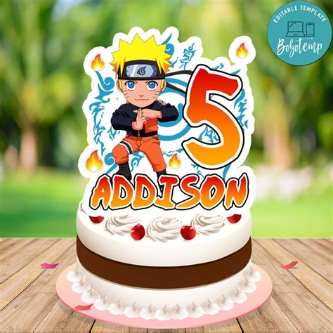 Naruto Birthday Cake Topper Template Printable DIY | Bobotemp