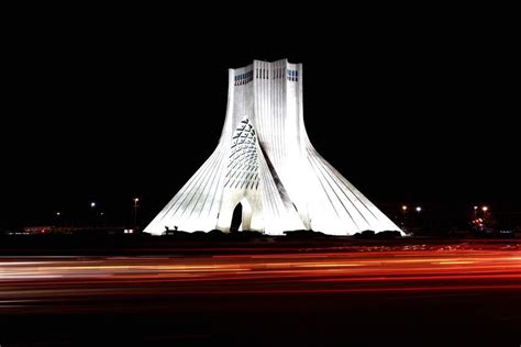 Azadi tower in the night at Tehran Night Speed Motion Illuminated EyeEm Diversity Azadi Square ...