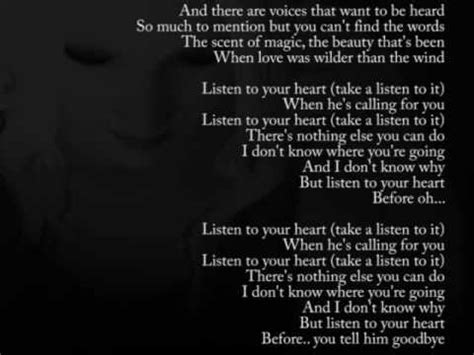 Listen to your heart ~Roxette [clean lyrics] - YouTube