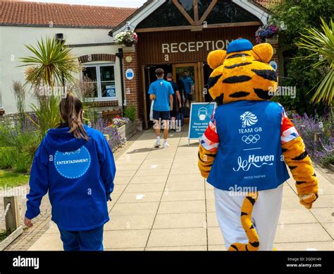 The reception at Haven Weymouth Bay Holiday Park Stock Photo - Alamy