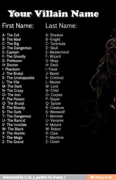 What's your evil name? | Villain names, Name generator, Funny name ...