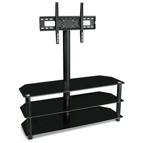 Mount-It! TV Stand with Mount and Glass Shelving | Living Room ...