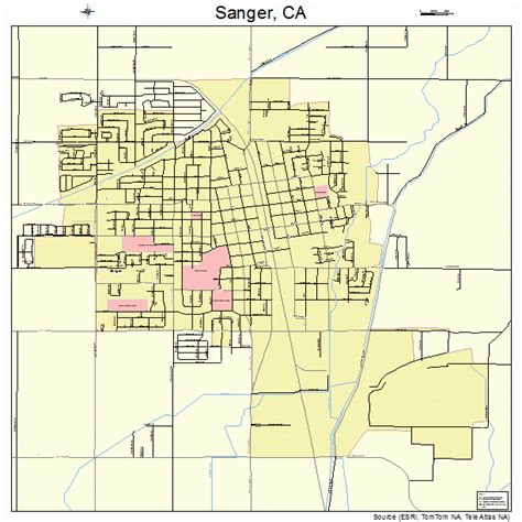 Sanger California Street Map 0667056