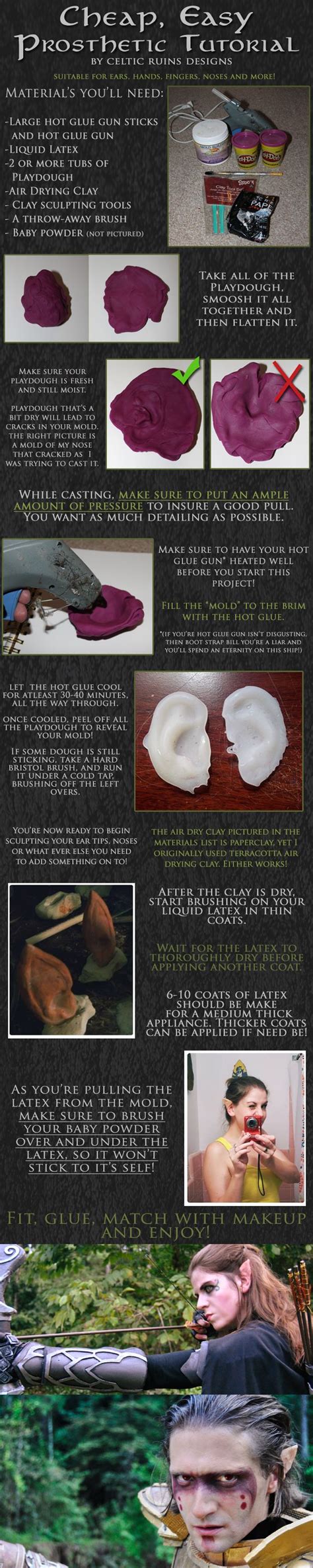 Cheap Ear Prosthetic Tutorial by celticruins on deviantART | Cosplay ...