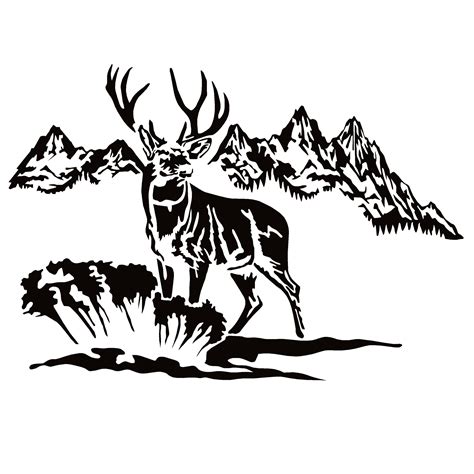 Deer Hunting Scene Decal - Deer Hunting Scene Sticker - 1203