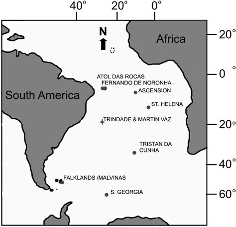 Oceanic islands of the South Atlantic that have significant vegetation.... | Download Scientific ...