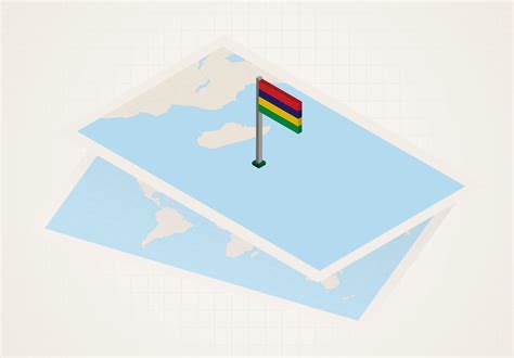 Mauritius selected on map with isometric flag of Mauritius. 10693168 Vector Art at Vecteezy