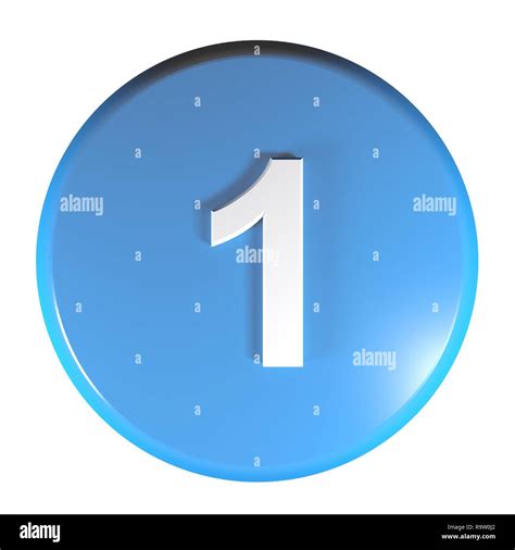 Number 1 blue circle push button - 3D rendering illustration Stock Photo - Alamy