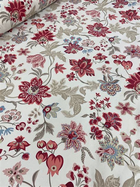 Cotton Twill Prints - Red Orchids – Moosas Fabrics